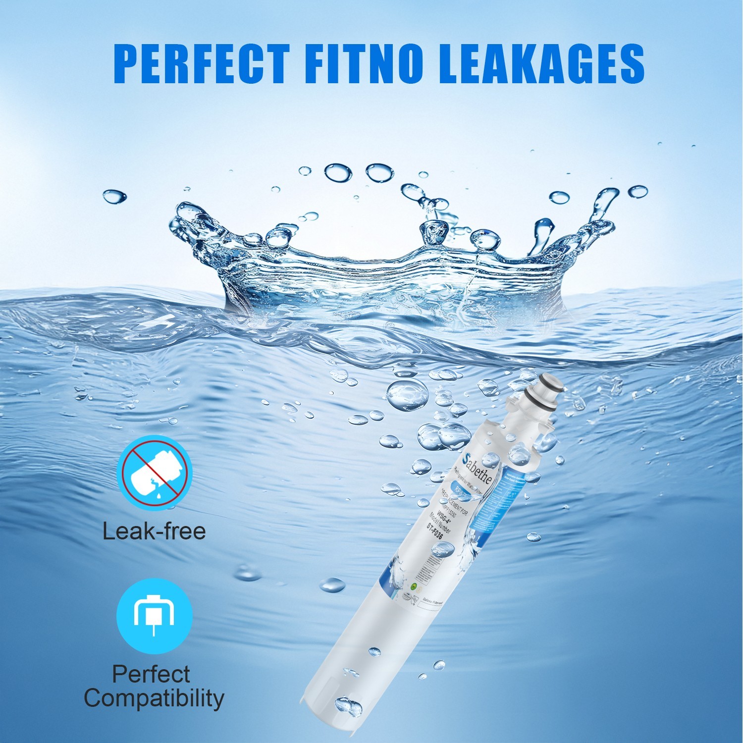 4 Pack Refrigerator Water Filter Replacement for WSG-4, OPFG3-RF300, RWF1063
