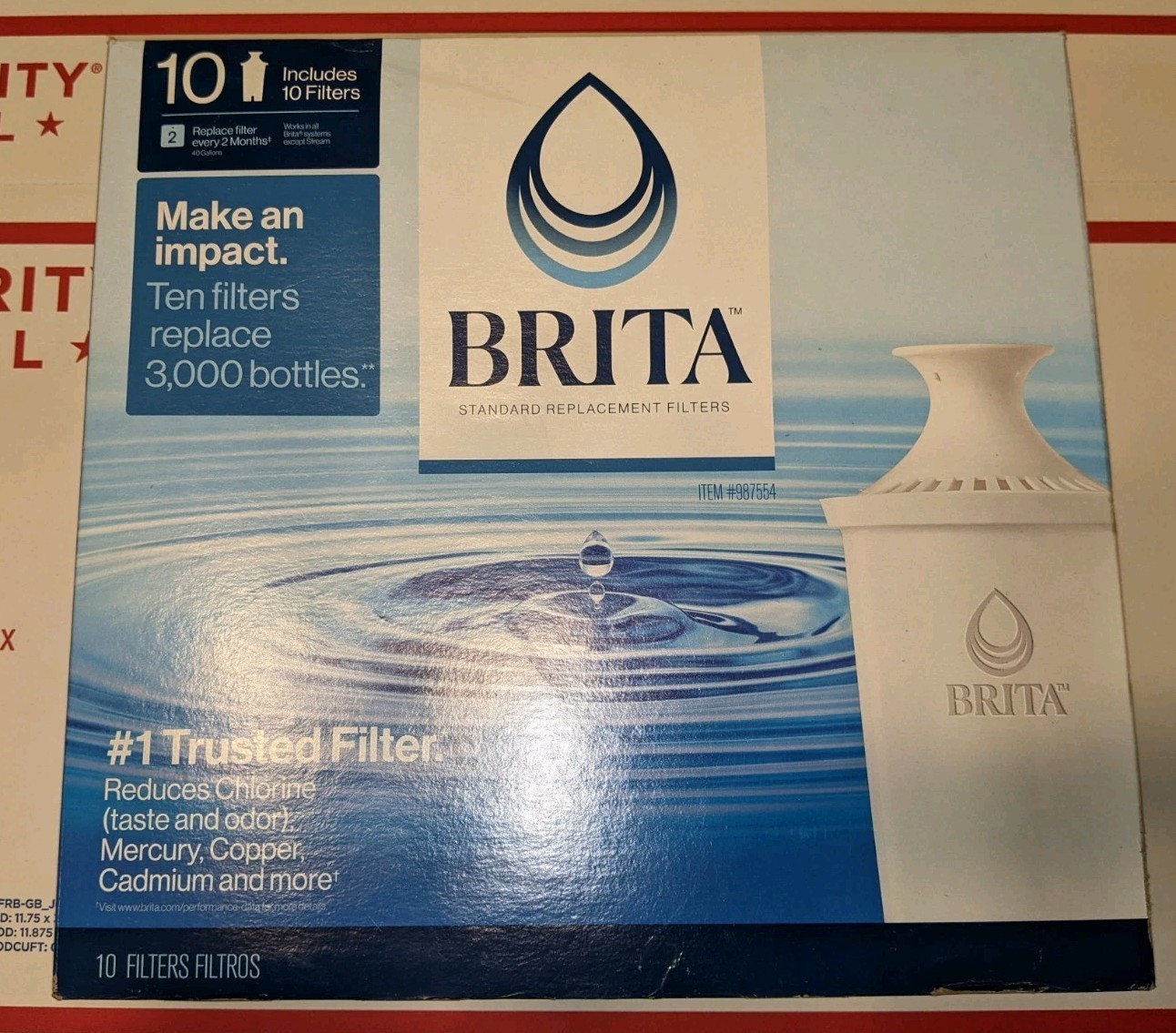 Brita 987554 Replacement Filters 10 Pack Model OB03 SEALED