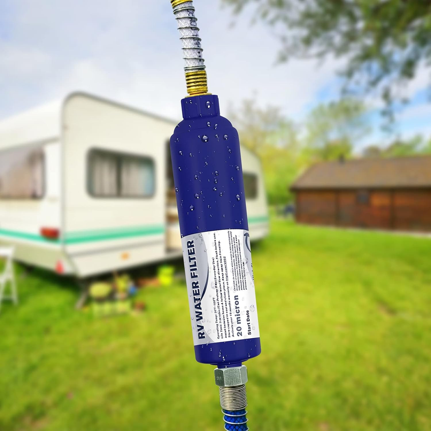 RV Camper Inline Water Filter, 2 Packs Marine Garden Camping Water Hose KDF Filt
