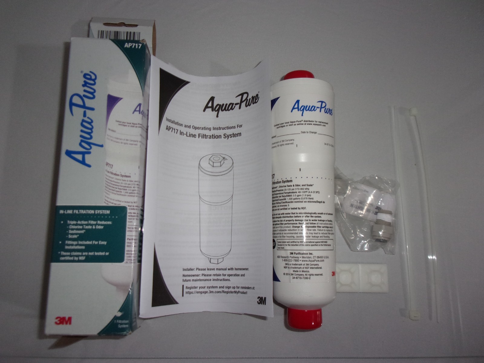 2 Pack Genuine 3M Aqua Pure AP717 In-Line Water Filter OEM NEW