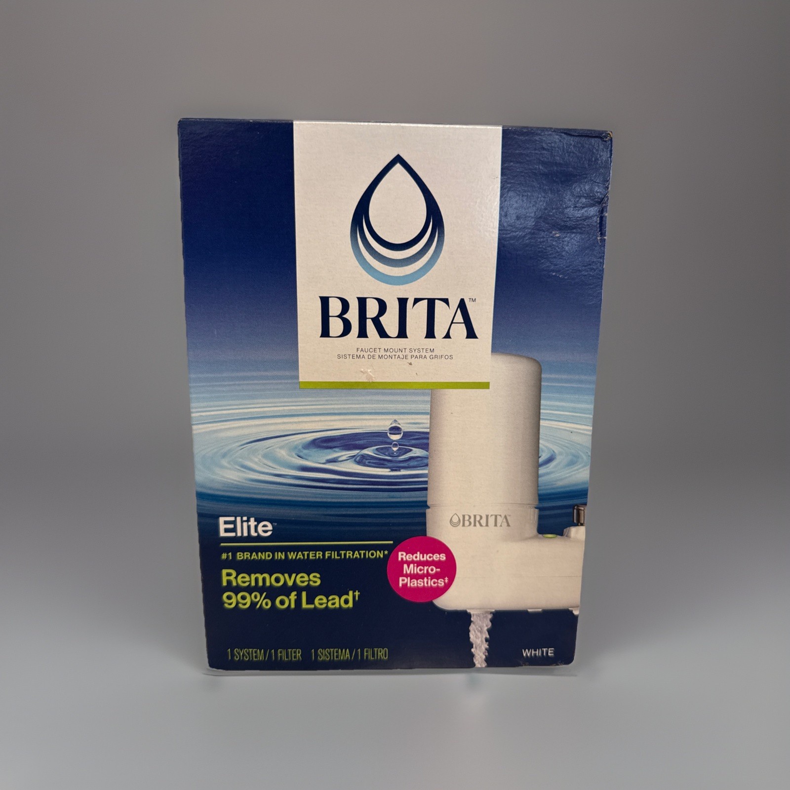 Brita Faucet Mount Water Filter System Chrome, No-Wait Filtration, Easy Install