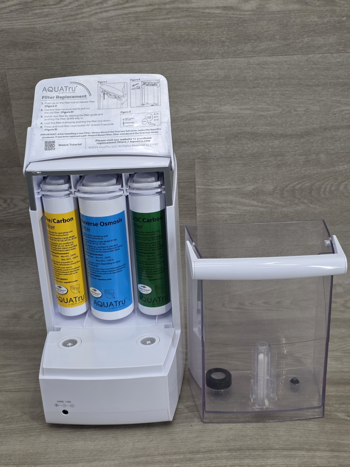 AQUATRU Carafe Countertop 4-Stage Reverse Osmosis Water Purifier System AT100