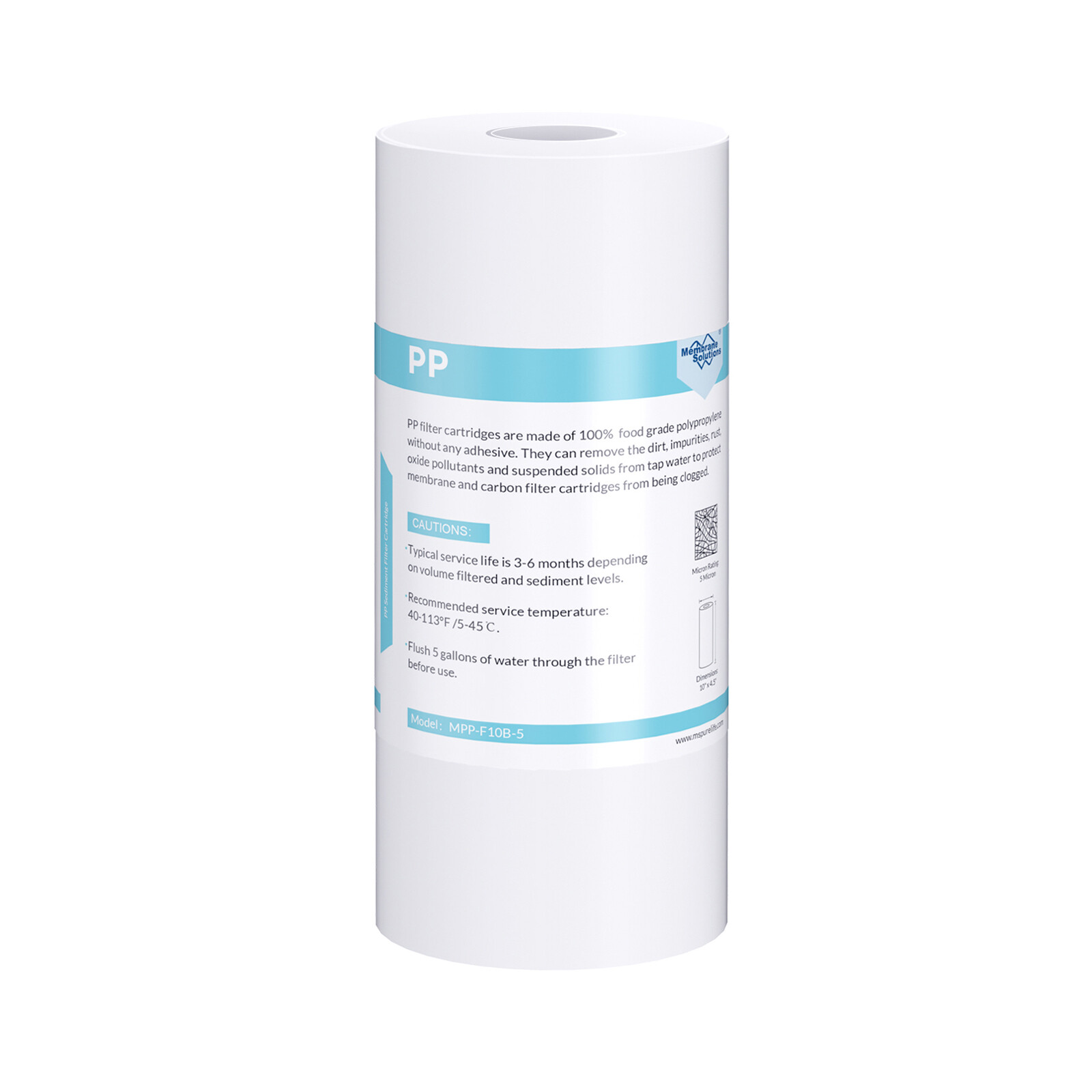 8 Pack 10″x4.5″ Big Blue 5 Micron Sediment Water Filter Whole House Replacement