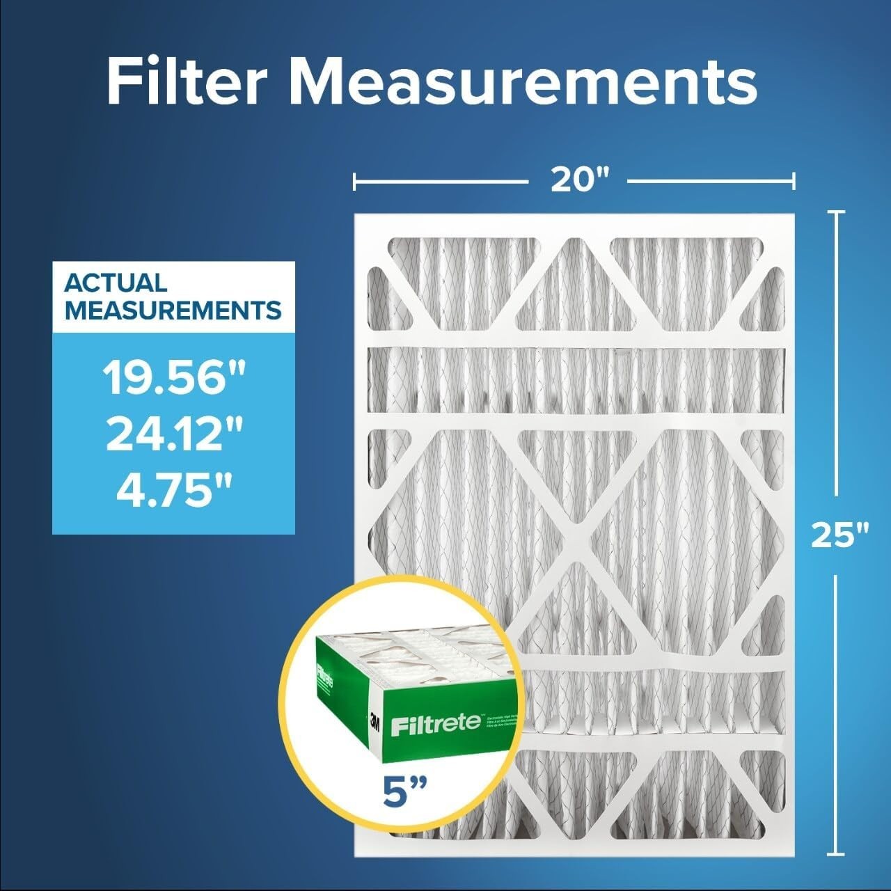 2 Pack Filtrete Electrostatic Air Filter 700 MPR 703DP5-2PK1E 20 in x 25 x 5 in
