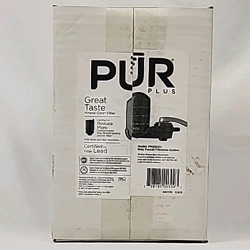 PUR PLUS Vertical Faucet Mount Water Filtration System FM2500V Gray Great Taste