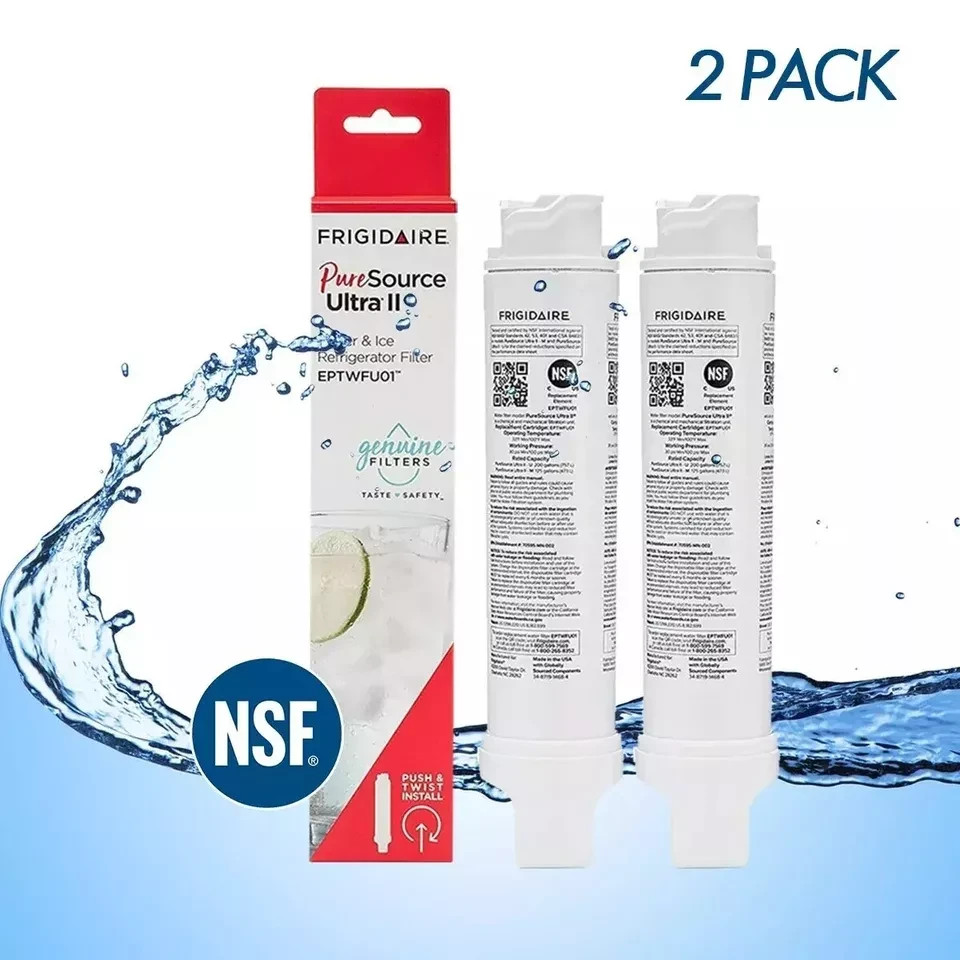 NEW 2 PACK Frigidaire EPTWFU01 Pure Source Ultra II Refrigerator Water Filter