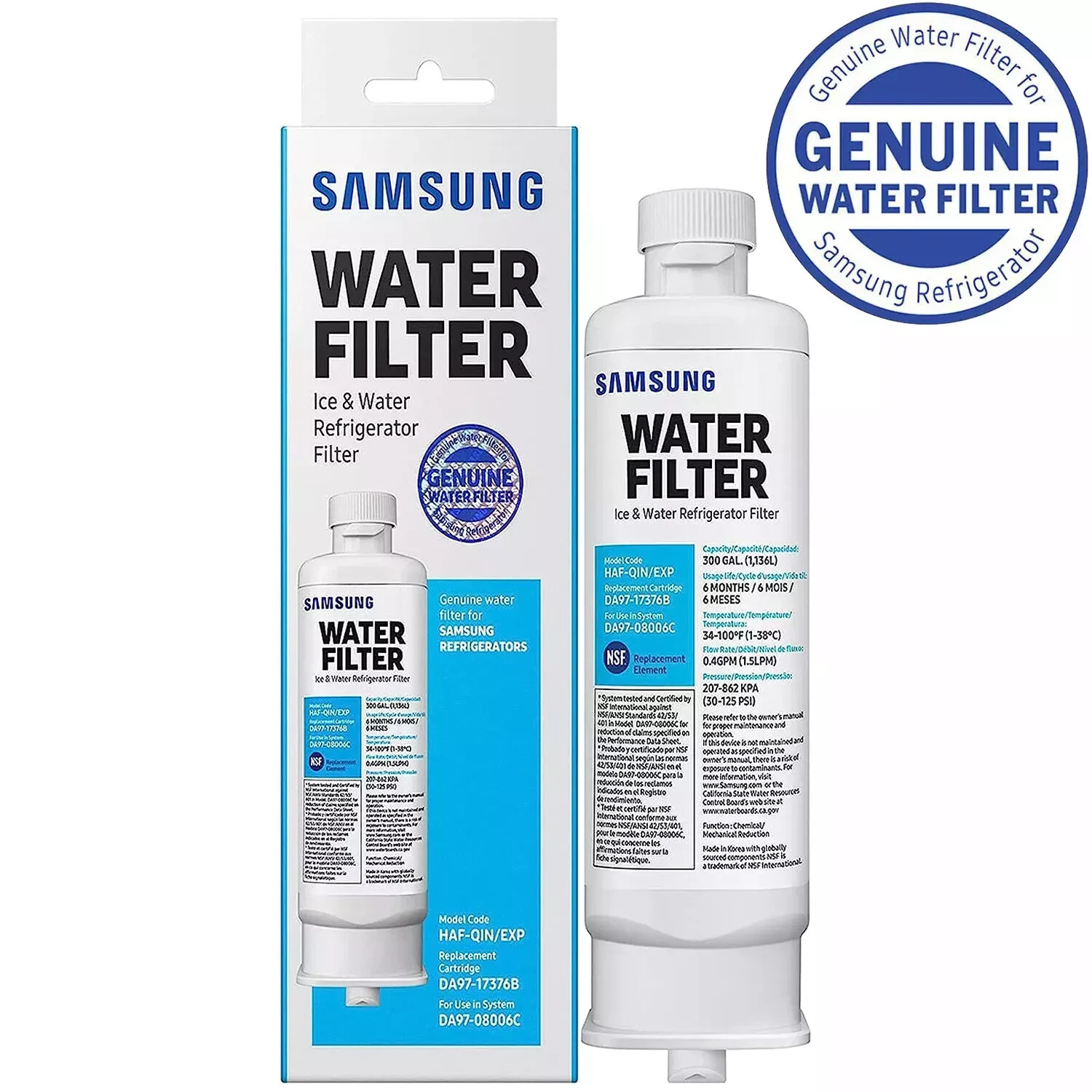 1 PACK New Genuine Samsung DA29-00020B HAF-CIN/EXP Refrigerator Water Filter US