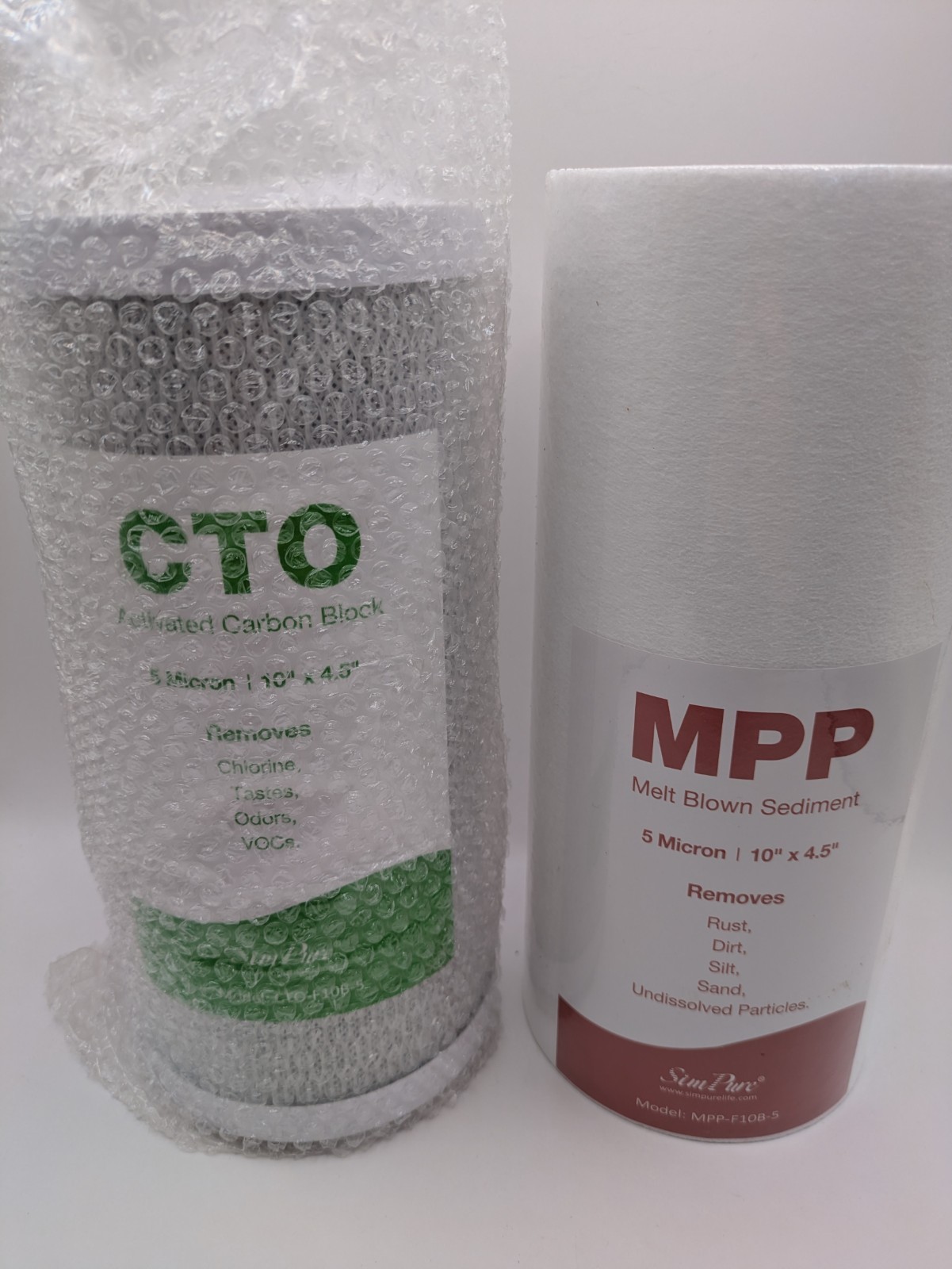 SimPure 2-Stage Water Filter Kit 10″ x 4.5″ MPP + CTO Filters ONLY