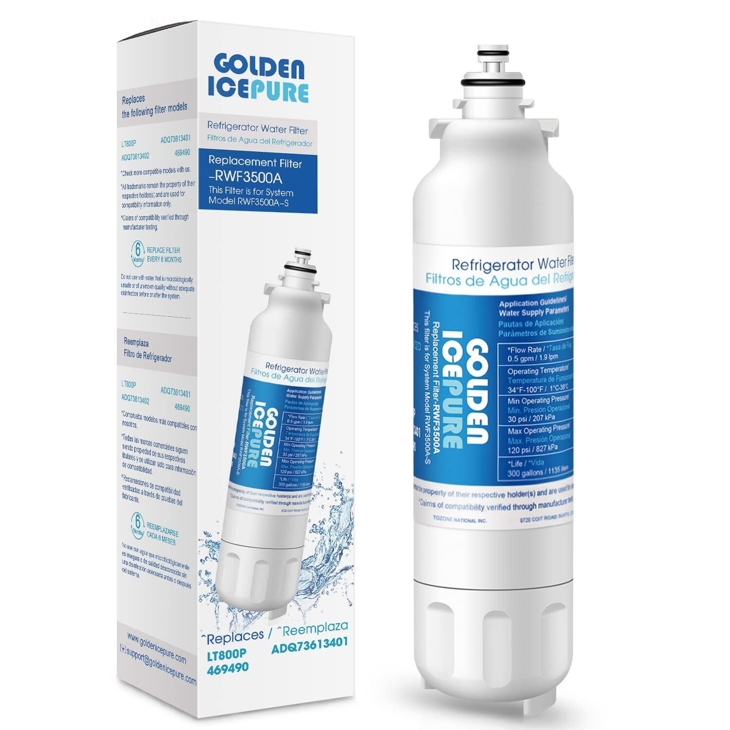 ADQ73613401 Fit For LG LT800P 469490 WS620A LSC22991ST Water Filter 1 Pack