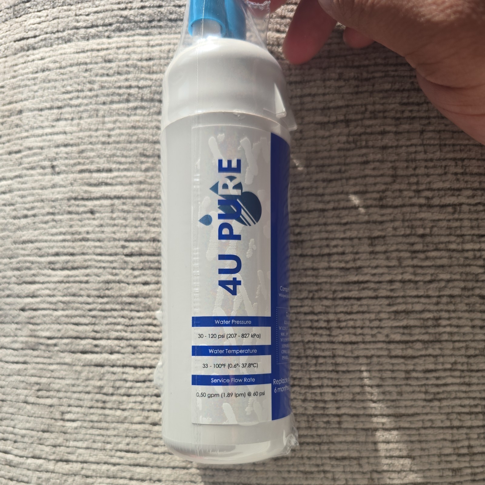 4U PURE Model SMF1003 Refrigerator Water Filter 6 Month 200 Gallons New Sealed