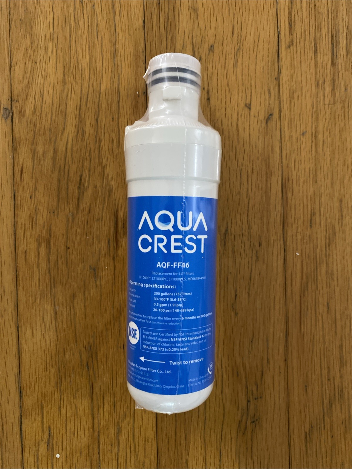 Aqua Crest AQF-FF46 Replacement For LG Filters LT 1000P LT 1000PC LT1000PCS New