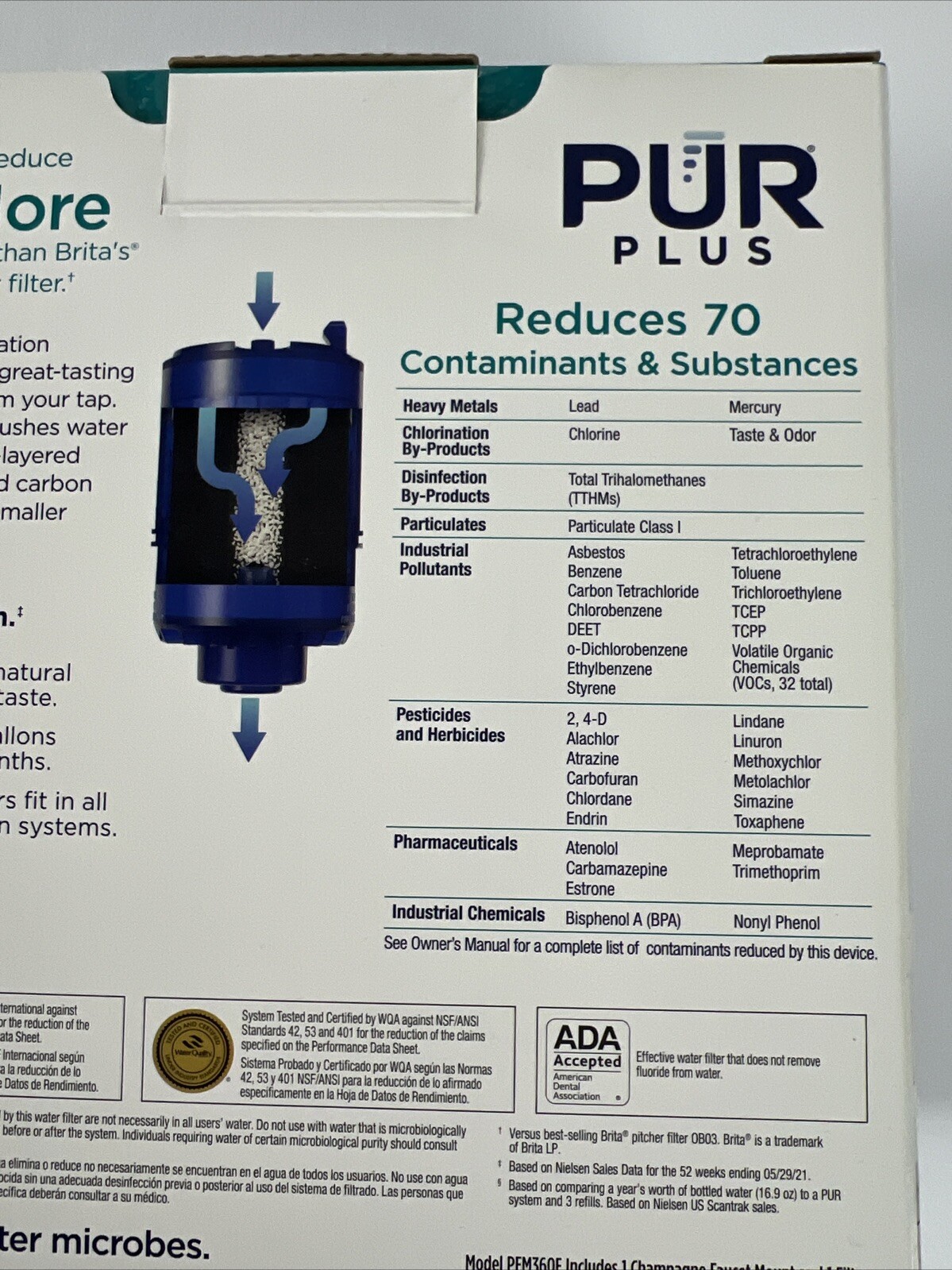 PUR Plus Faucet Filtration System Max Ion Filter Technology Champagne Finish C25