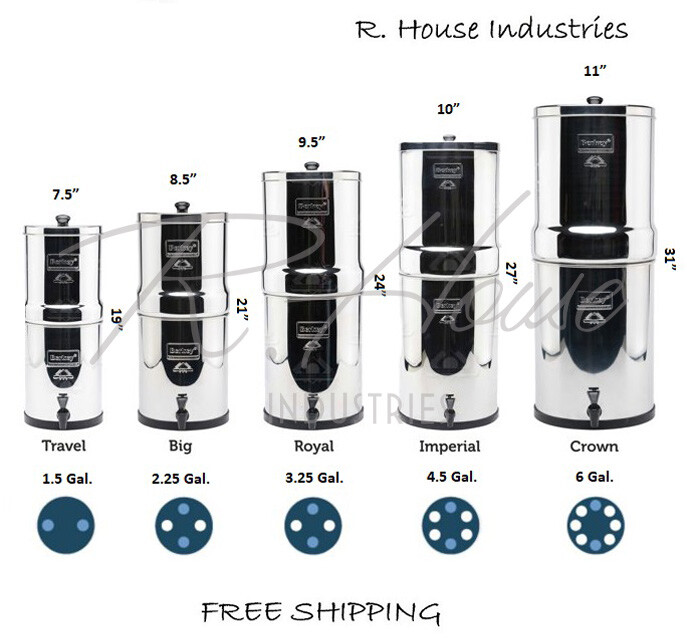Berkey Water Filter System With 2 Black BB9-2 Filters Brand New