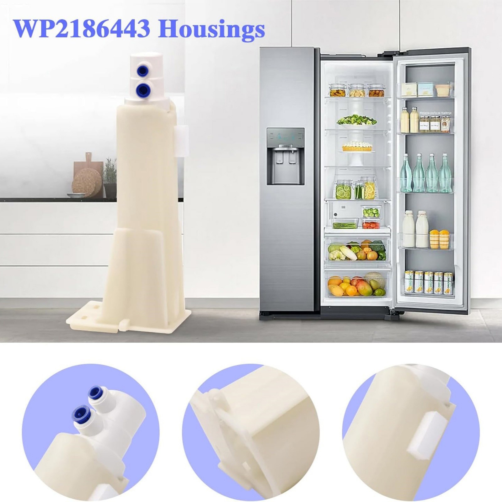 WP2186443 Refrigerator Water Filter Housing For Kenmore Water Filter Connector