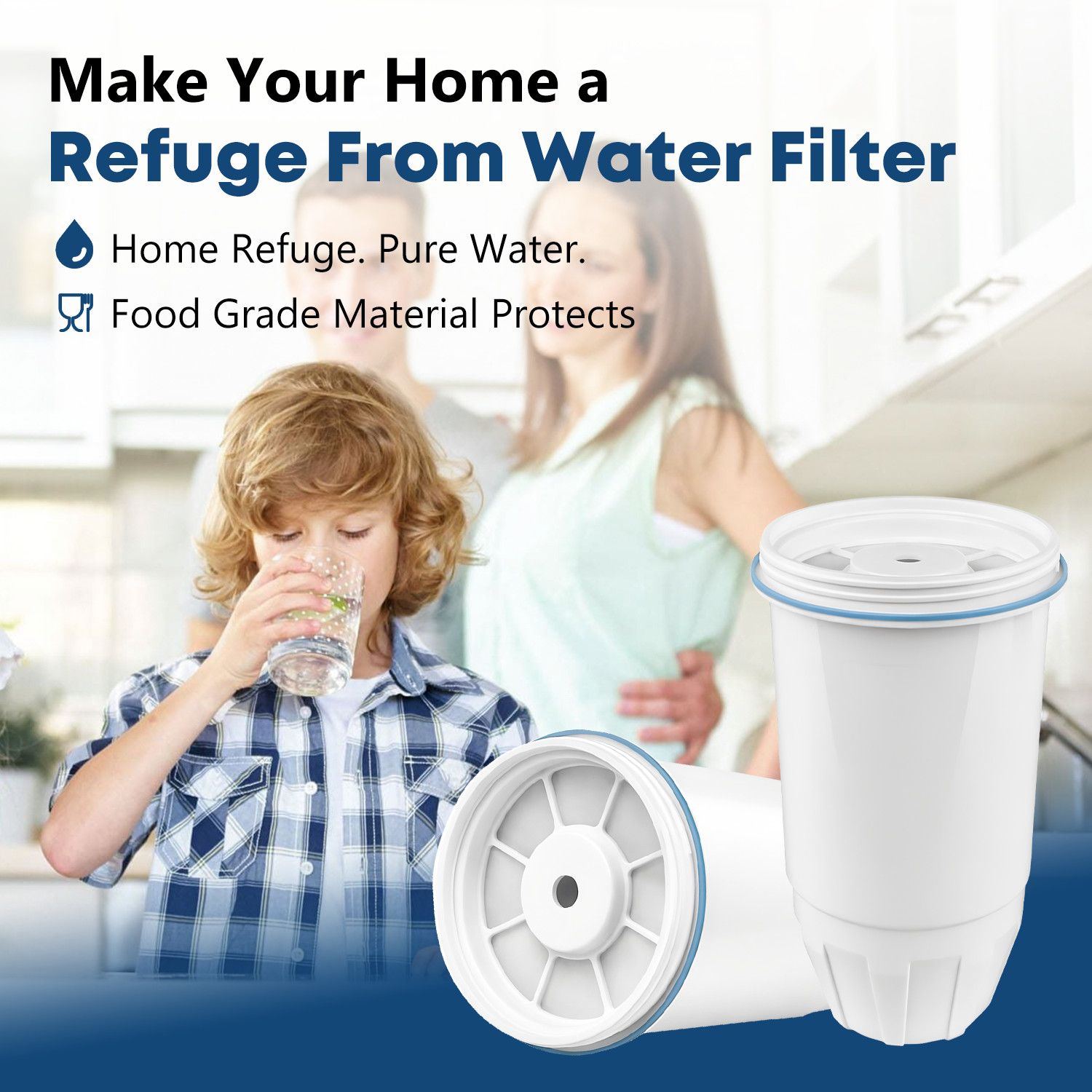 6x Upgraded Water Filter Compatible with Zero Pitcher Dispenser ZR-001 ZR-004