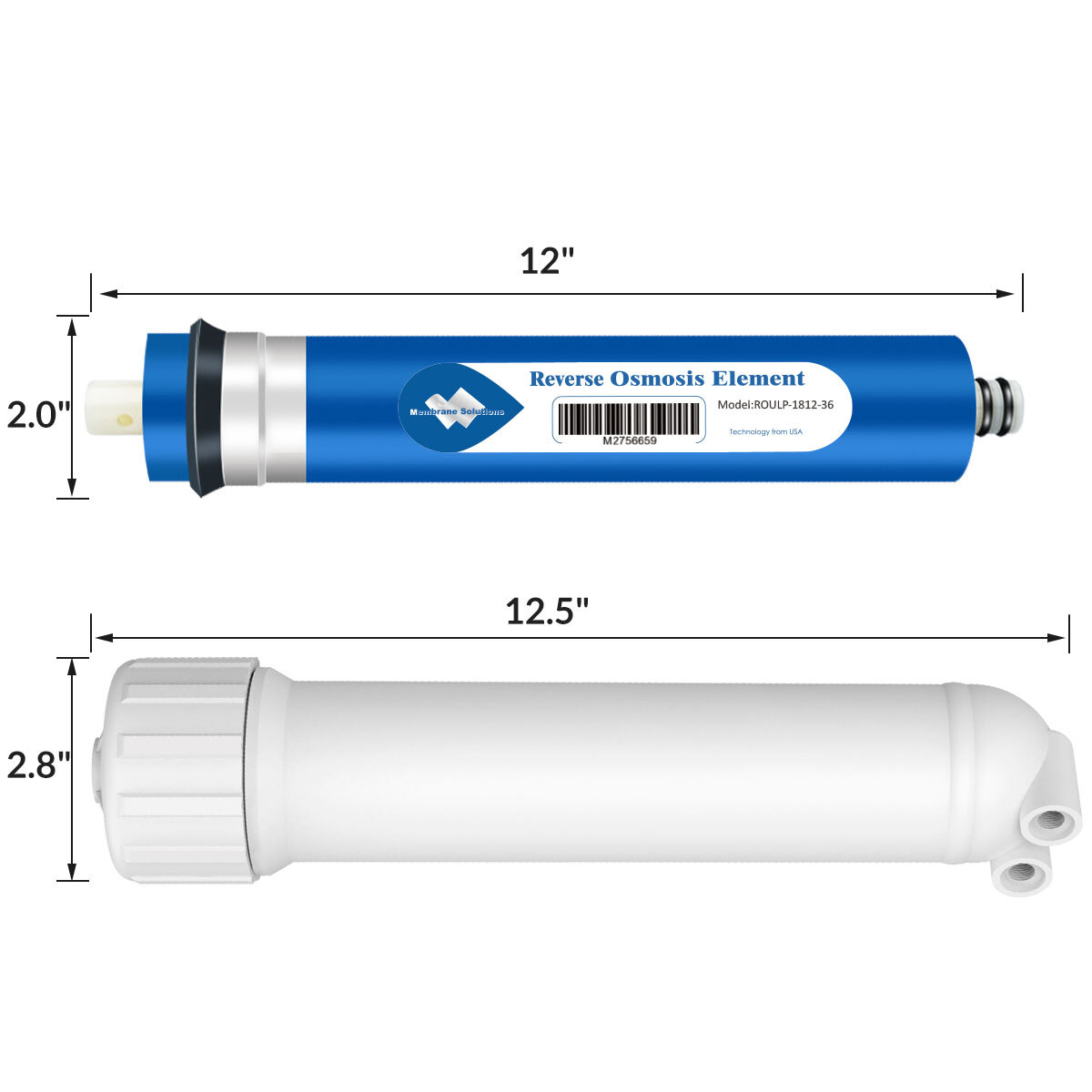 50/75/100/150/400/500/600 GPD RO Reverse Osmosis Membrane Water Filter Housing
