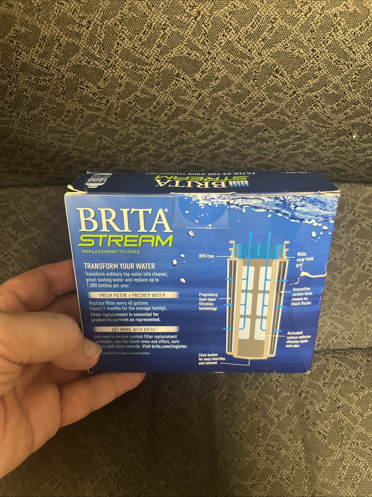 Brita Stream Pitcher Replacement Water Filters -Gray, Pack of 3 free shipping