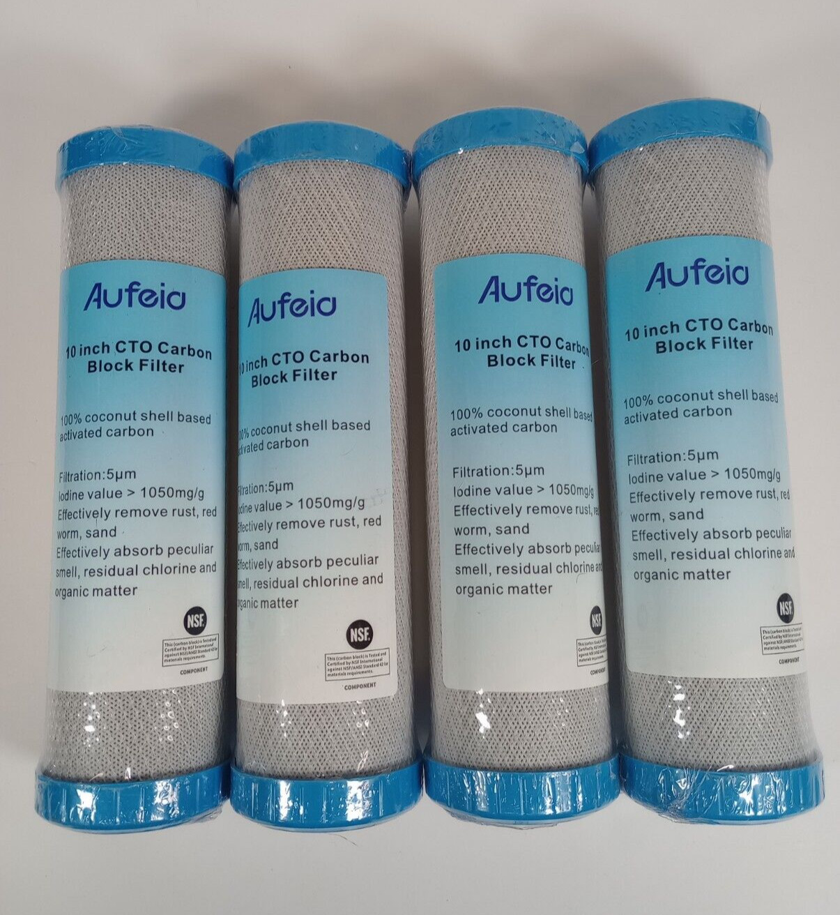 Aufeia 10 in x 2.5 in CTO carbon block filter Replacement for Whole House RO 5μm