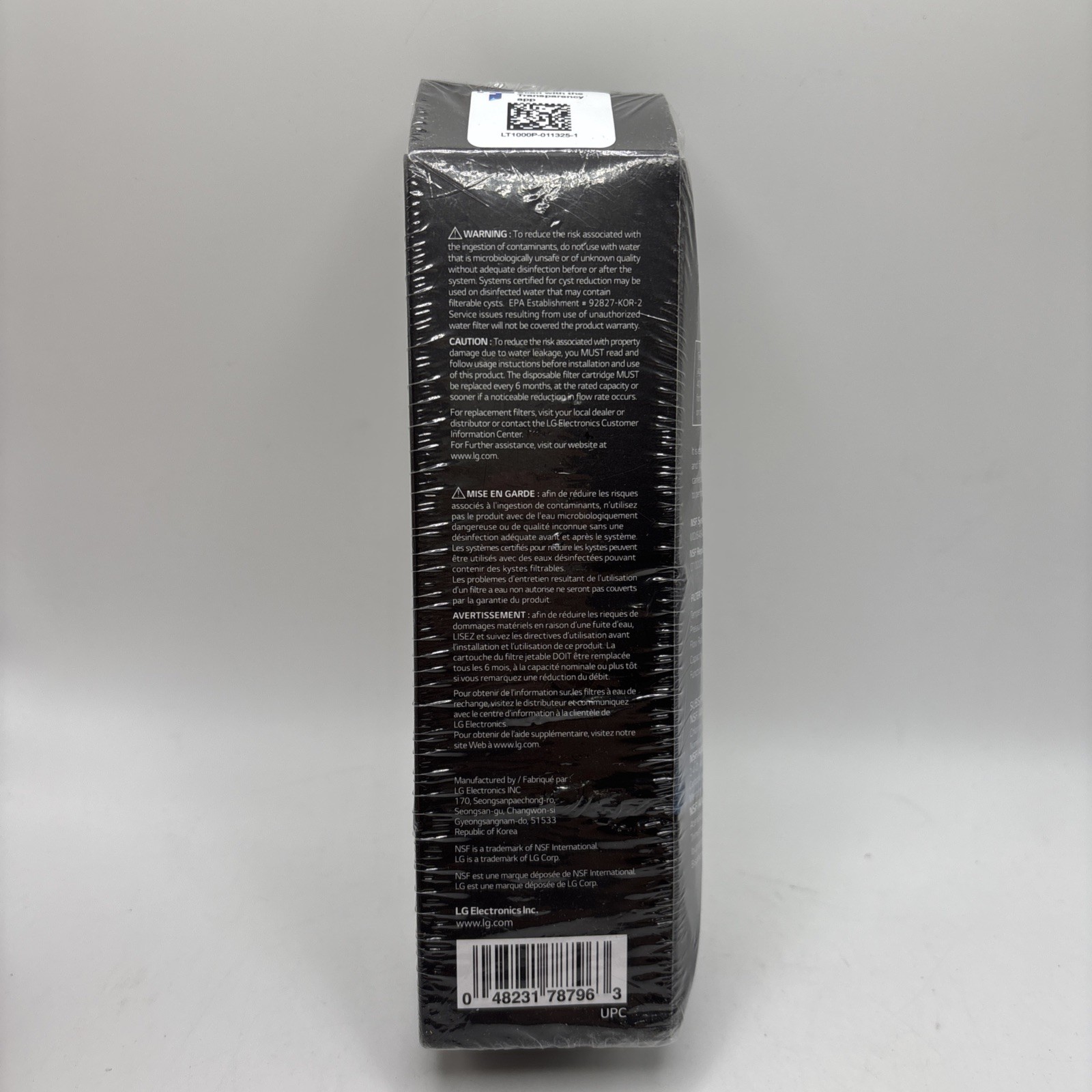 LG LT1000P Refrigerator Water Filter Replacement Cartridge