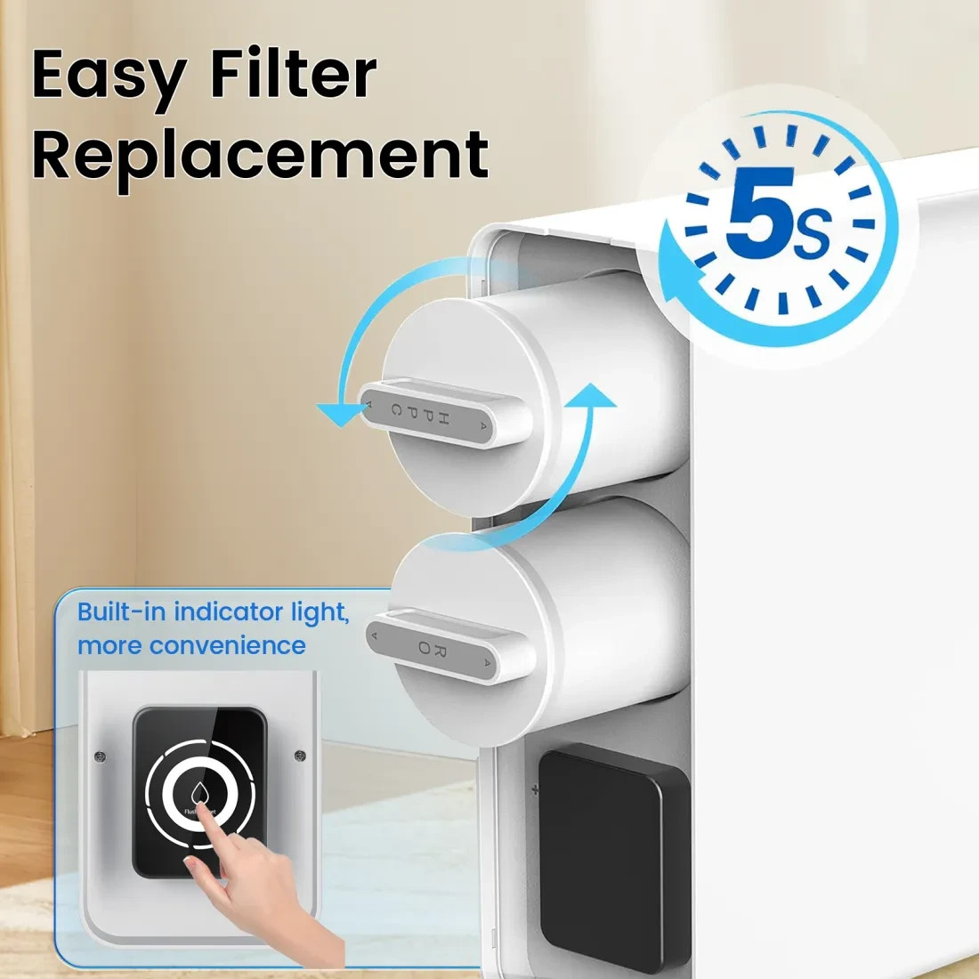 Tankless RO Reverse Osmosis System Water Filter Under Sink Filtration 600 GPD