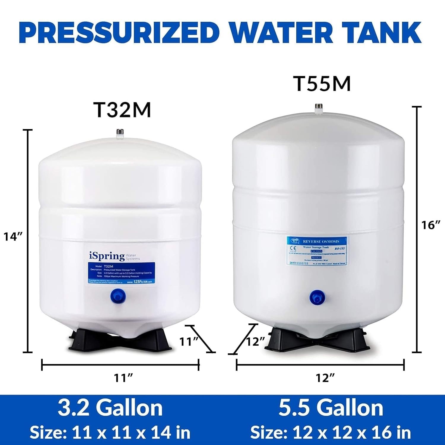Compact 5.5 Gallon Metal Tank for Reverse Osmosis Systems – Tasteless Storage