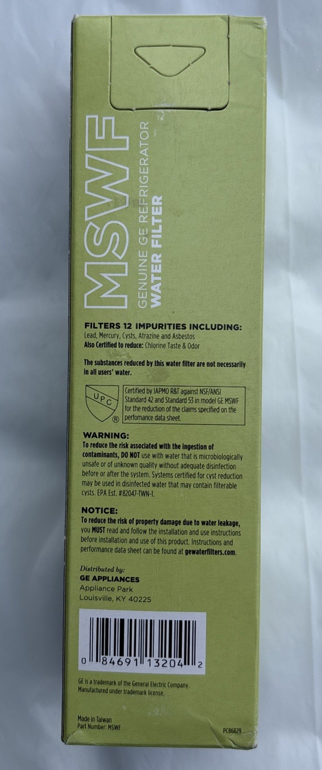 GE Genuine Replacement Part MSWF Refrigerator Water Filter OEM