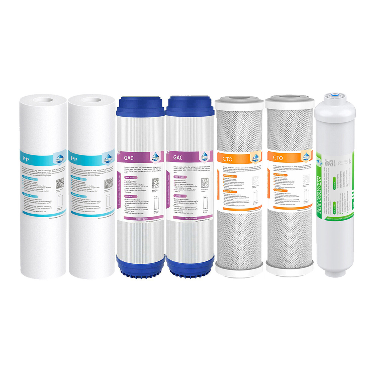 7 Pack 5 Stage Reverse Osmosis System Water Filter Home RO Cartridges 1-Year Set