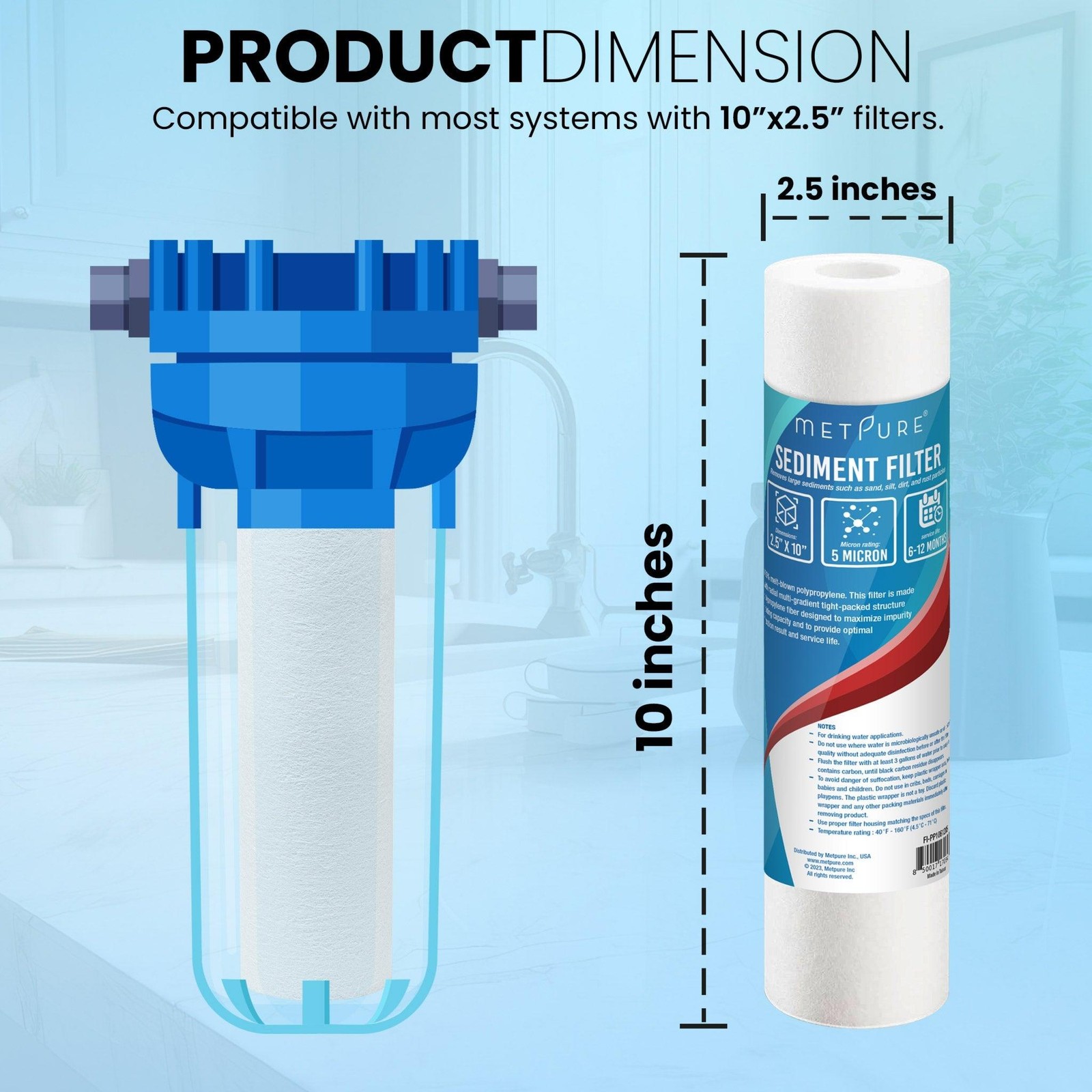 1 to 50 PACK 10″ x 2.5″ PP Sediment Water Filter Cartridges 5 Micron