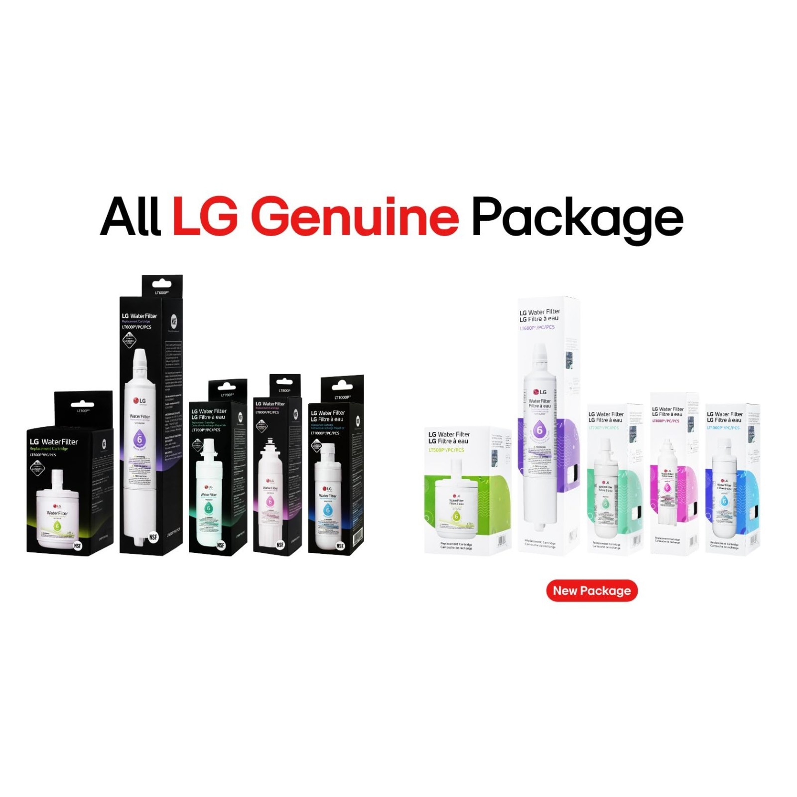 LG LT1000P2 6-Month / 200 Gallon Refrigerator Replacement Water Filter 2 PACK