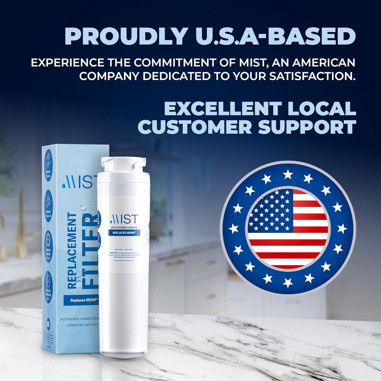 MSWF Refrigerator Water Filter Replacement, Compatible with GE Models: 101820…