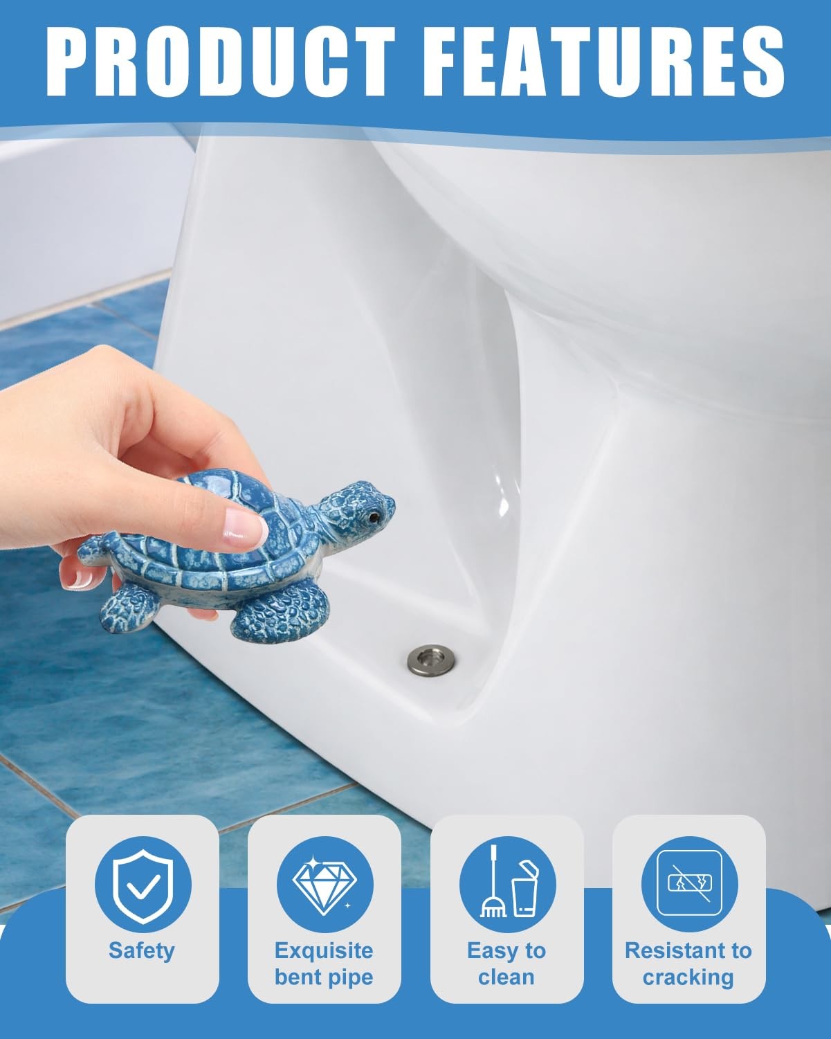 2 Sets Ceramic Blue White Turtle Toilet Bolt Covers, Toilet Screw Cover Caps …
