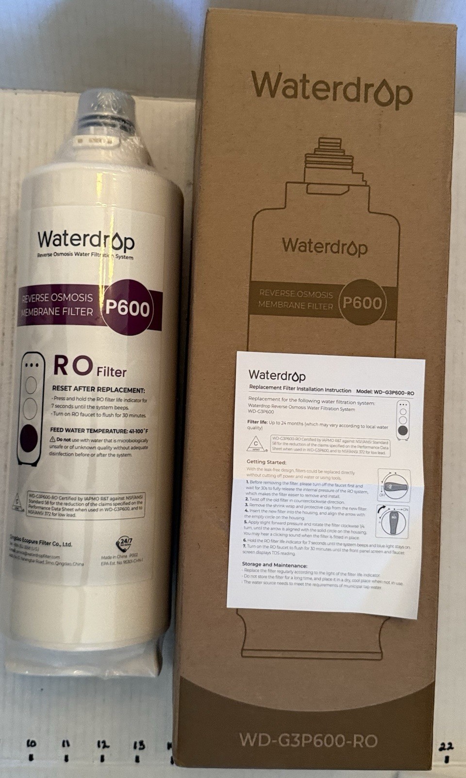 Water Drop Filter WD-G3P600-RO