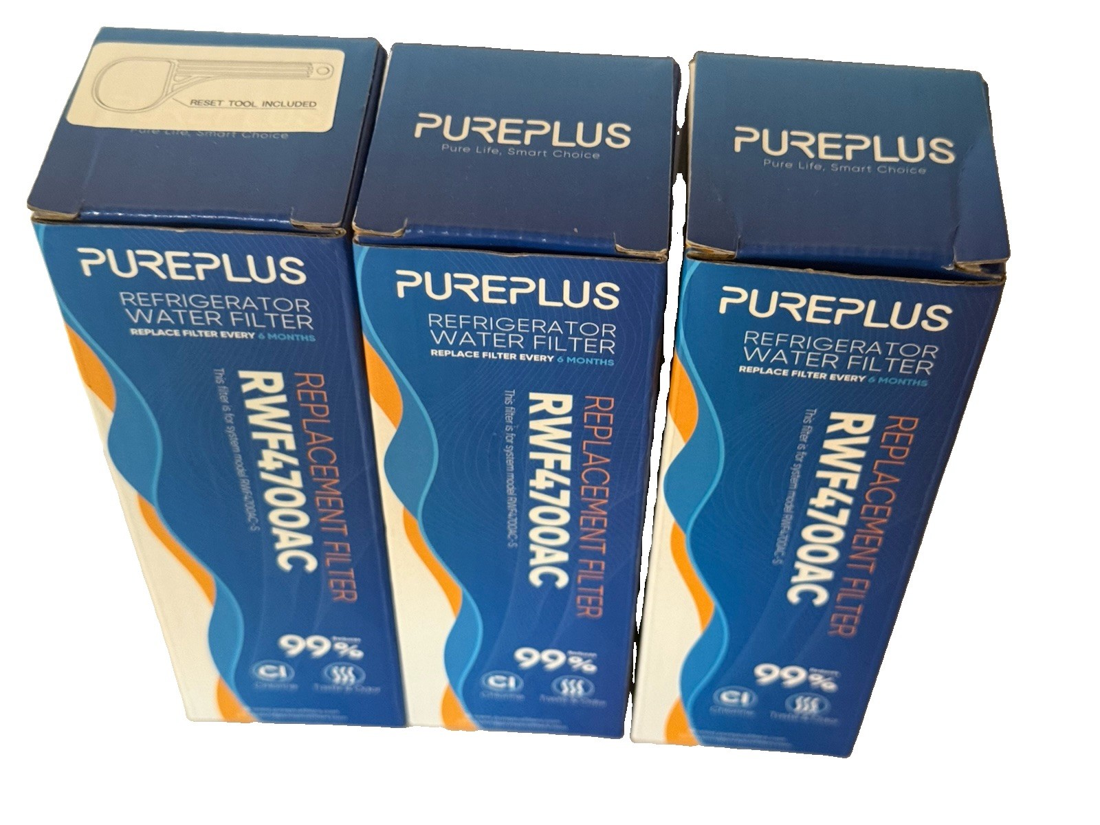 PurePlus RWF4700AC Refrigerator Water Filter Replacement 3-Pack Brand New