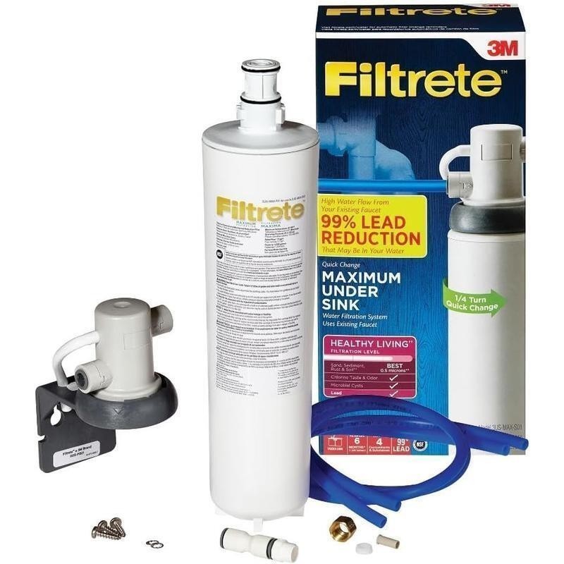 Water Filtration System Under Sink Reduces Lead Asbestos Manual Operation New