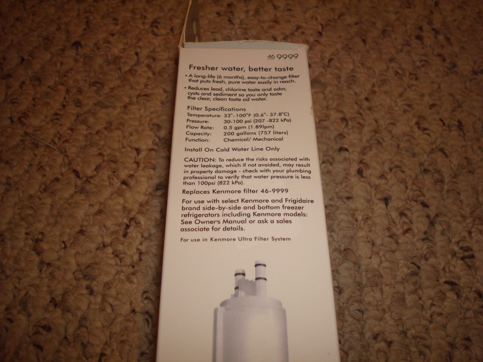 KENMORE CLEAR 46-9999 Replacement Refrigerator Ice & Water H2O Filter Sealed NEW