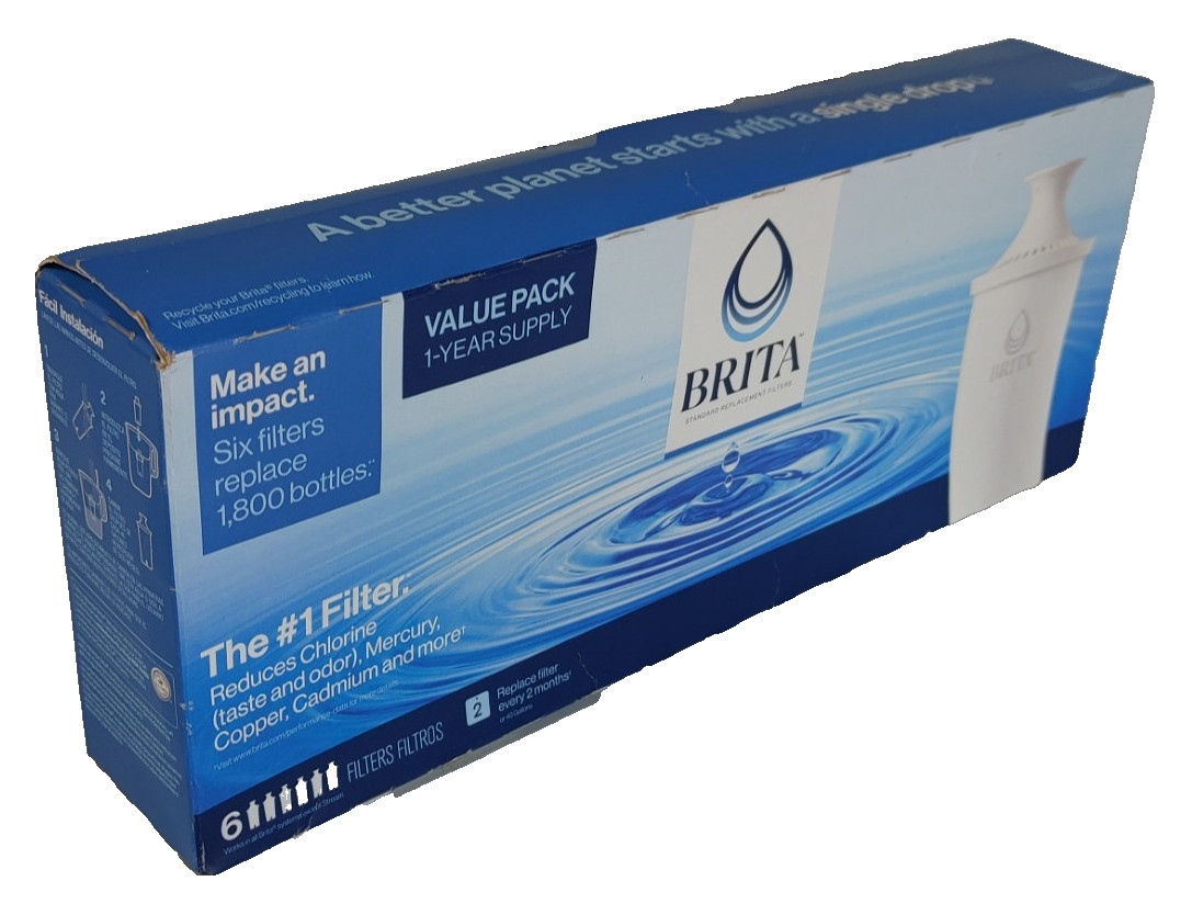 6 Lot OEM Brita 6 Pk Standard Replacement Filters Pitcher Dispenser Water Filter