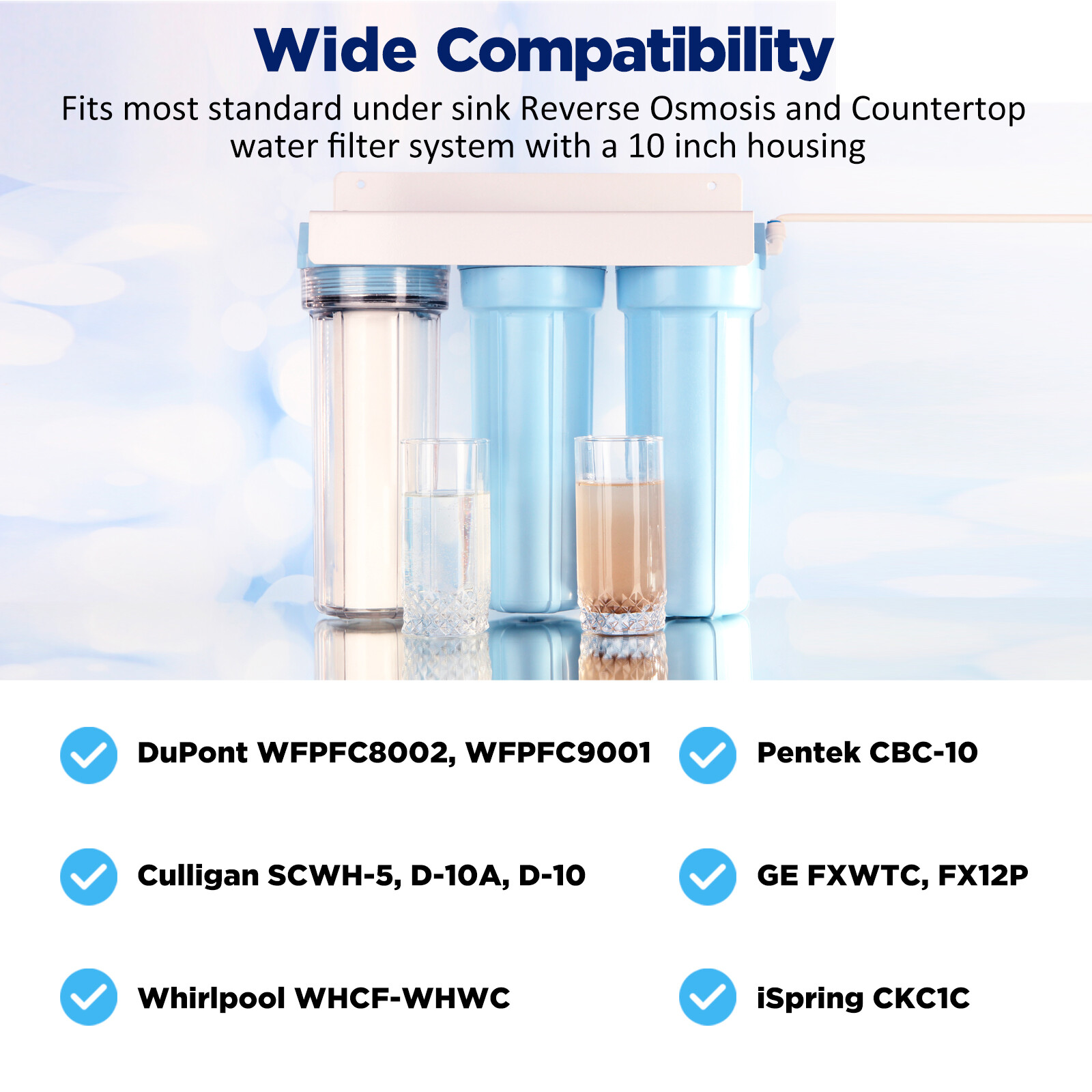 3X 10″x2.5″ PP+CTO+GAC Water Filter Sediment Cartridges for 3 Stage Filteration