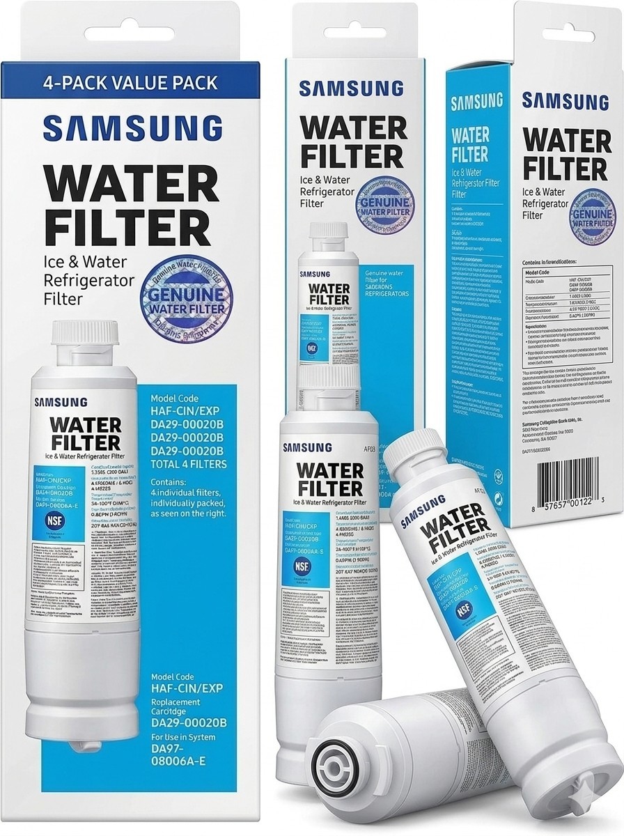 4 PACK Genuine Samsung DA29-00020B HAF-CIN/EXP Refrigerator Water Filter