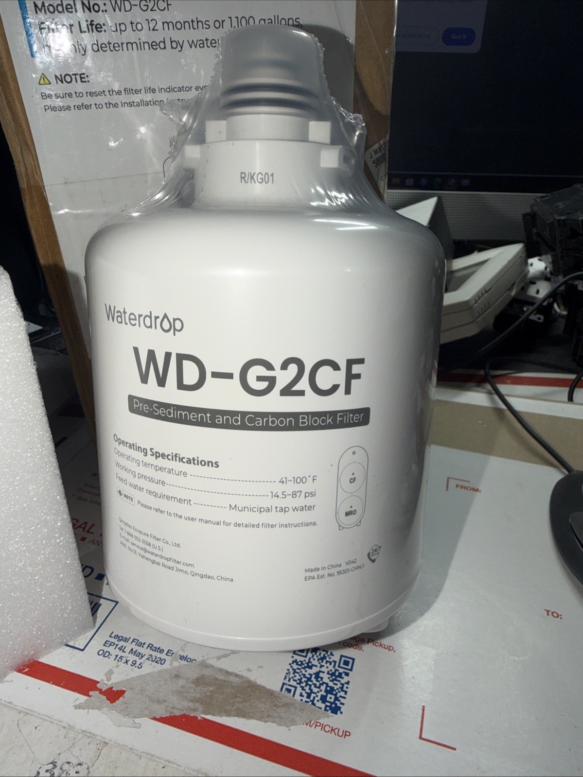 Waterdrop WD-G2CF Filter, Replacement for WD-G2-W WD-G2-B WD-G2P600-W