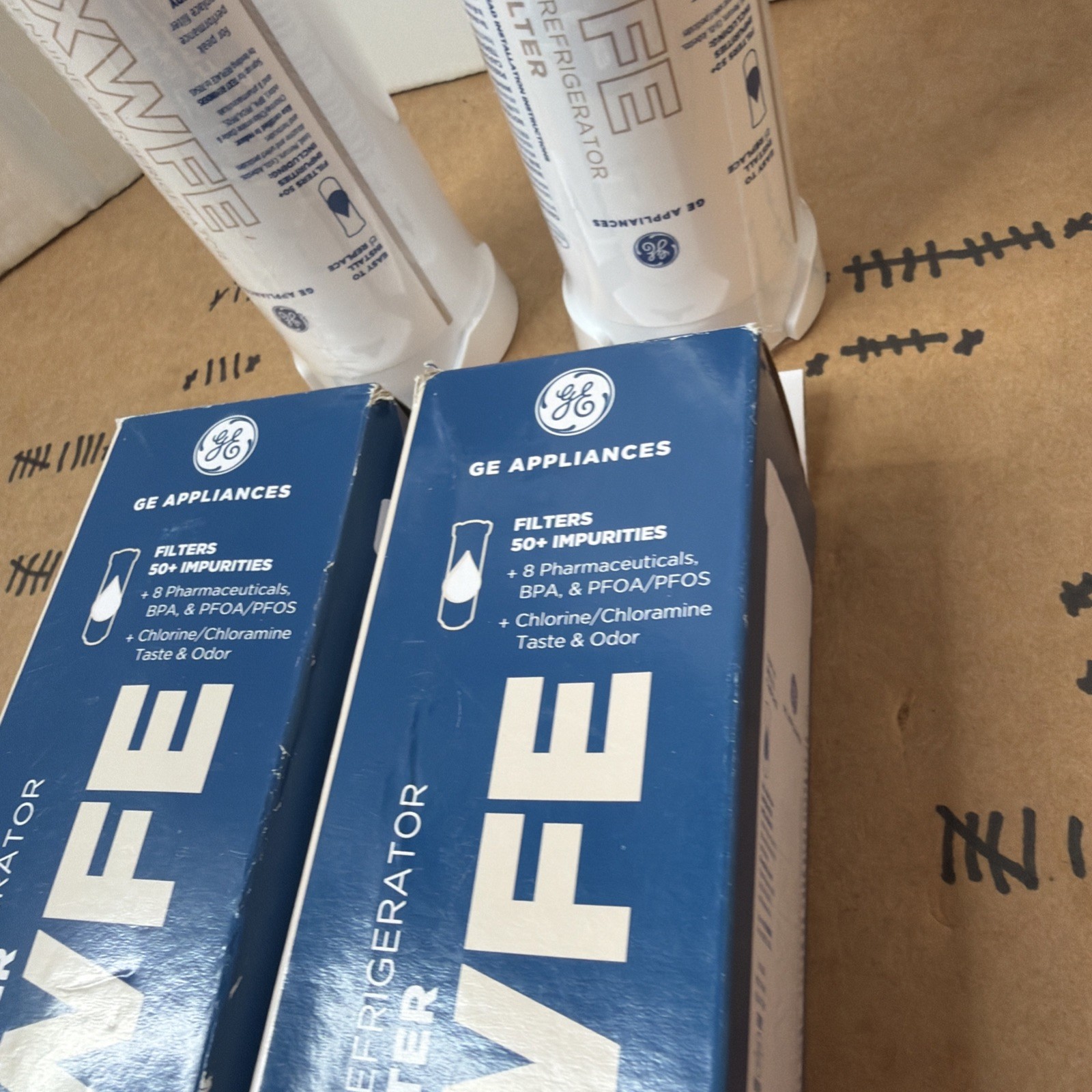 2 Genuine GE XWFE Refrigerator Water Filters New (SEALED) Authentic OEM 1 Year