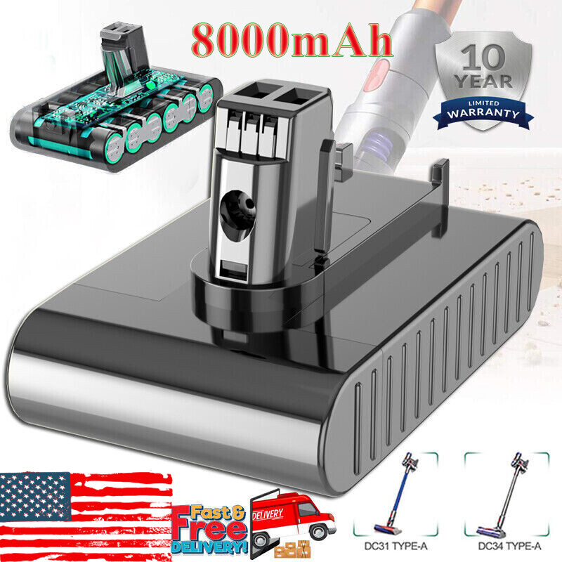 22.2V 8000mAh Battery for Dyson DC31 Type A DC34 DC35 DC44 Animal Vacuum Cleaner