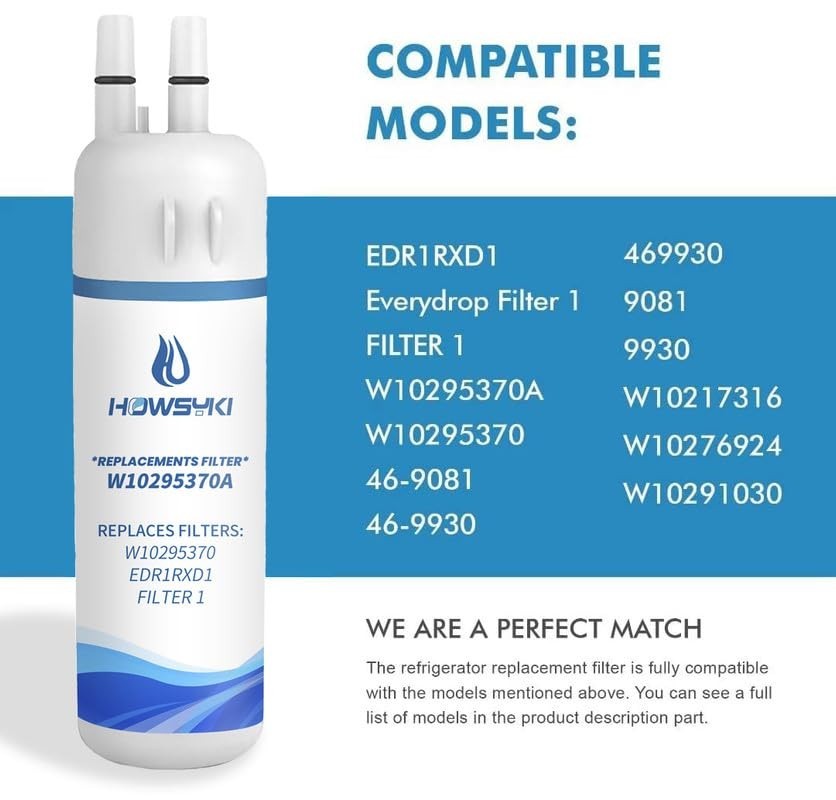 3 Pck Fridge Filter – EDR1RXD1, W10295370A, Filter 1, 46-9081, 46-9930, KAD1RXD1