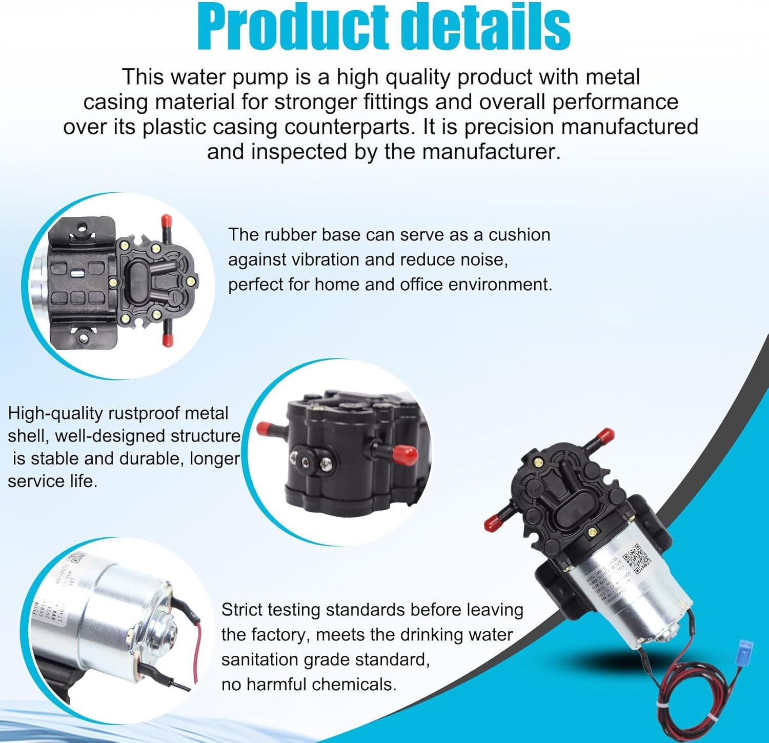 GMB-D-23130 Water Pump, DC 12V, 0.32 GPM, Compatible Primo Black