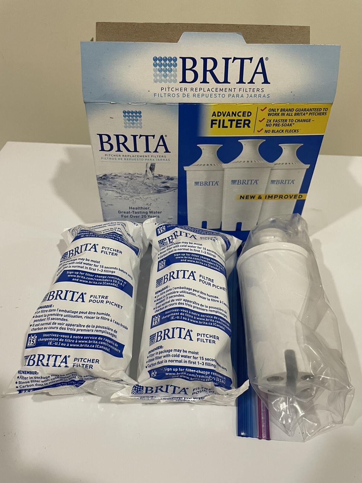 New BRITA (4) Pitcher & (2) Bottle Replacement Filters, see photos & description