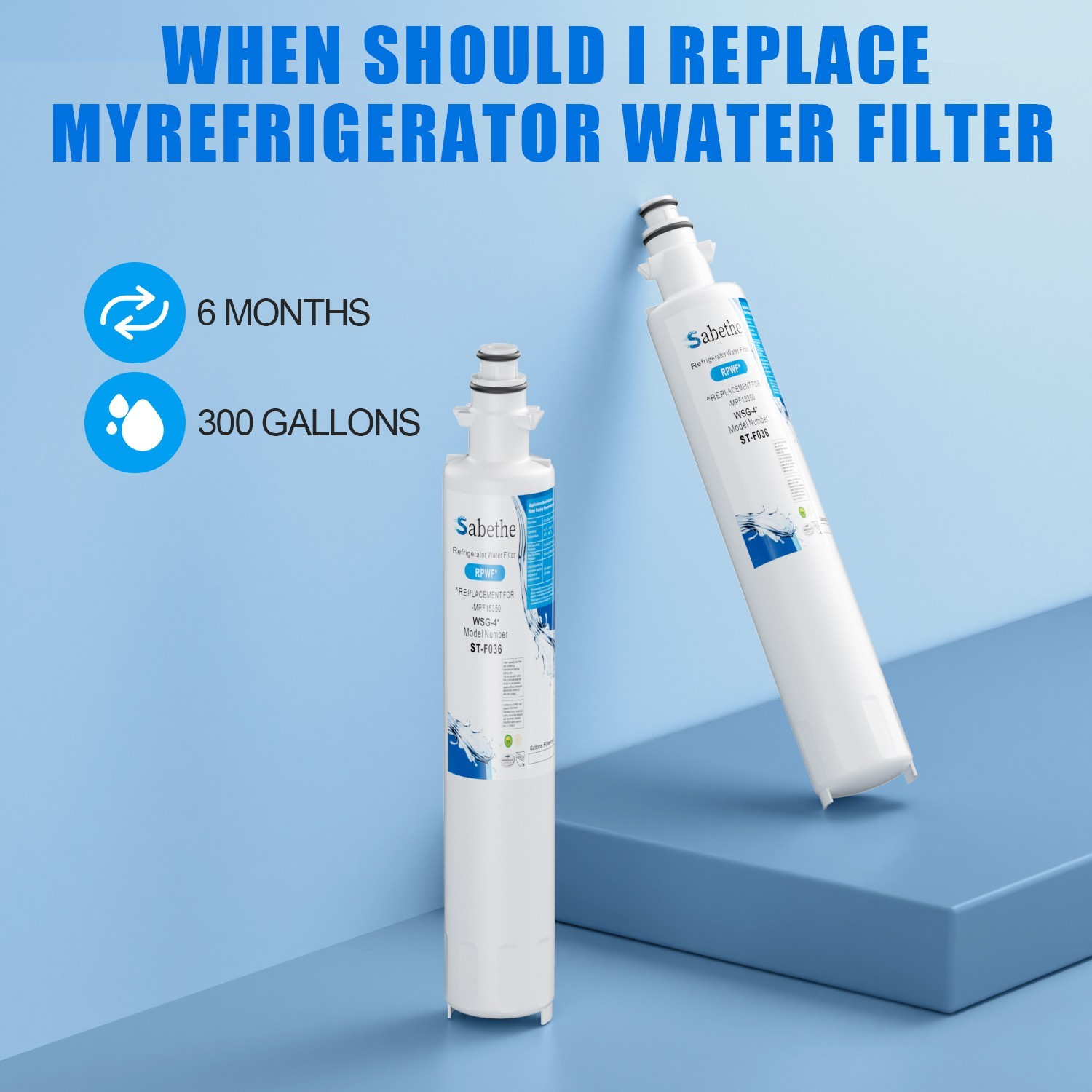 4 Pack Refrigerator Water Filter Replacement for WSG-4, OPFG3-RF300, RWF1063