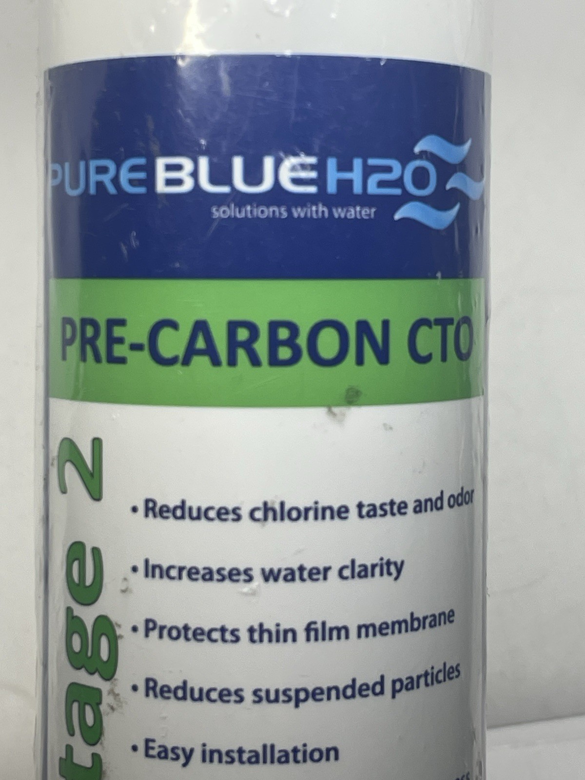 Pure Blue H20 Water Filter Stage 2 Pre-Carbon CTO (Green) **NEW SEALED**