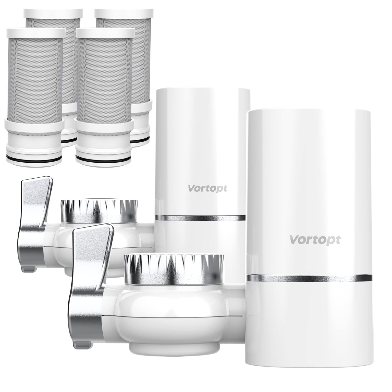 Vortopt 2 Faucet Water Filter for Sink, Rapid Flow – 400 Gallons Faucet Mount…