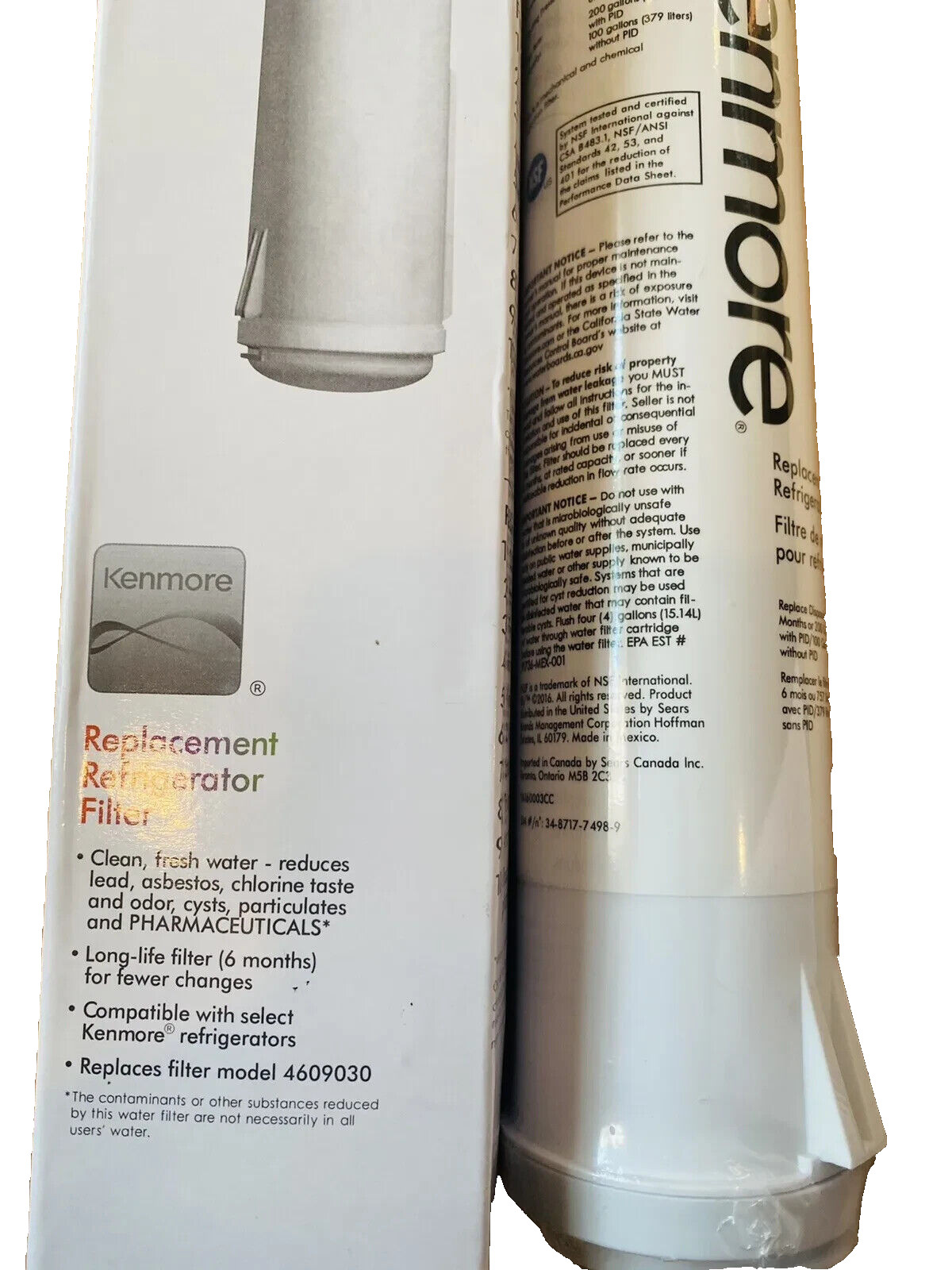 1 Kenmore 4609083 Replacement Refrigerator Water Filter