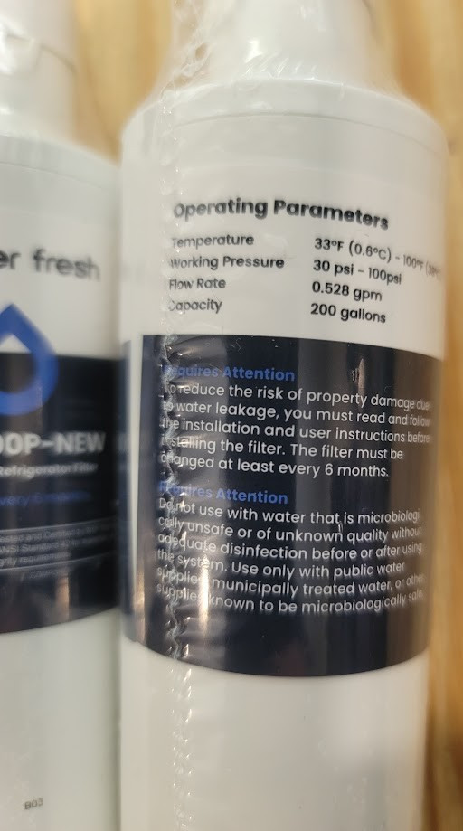 2 PACK Glacier Fresh Refrigerator Water Filter GF-1000P for LT1000PC ADQ747935