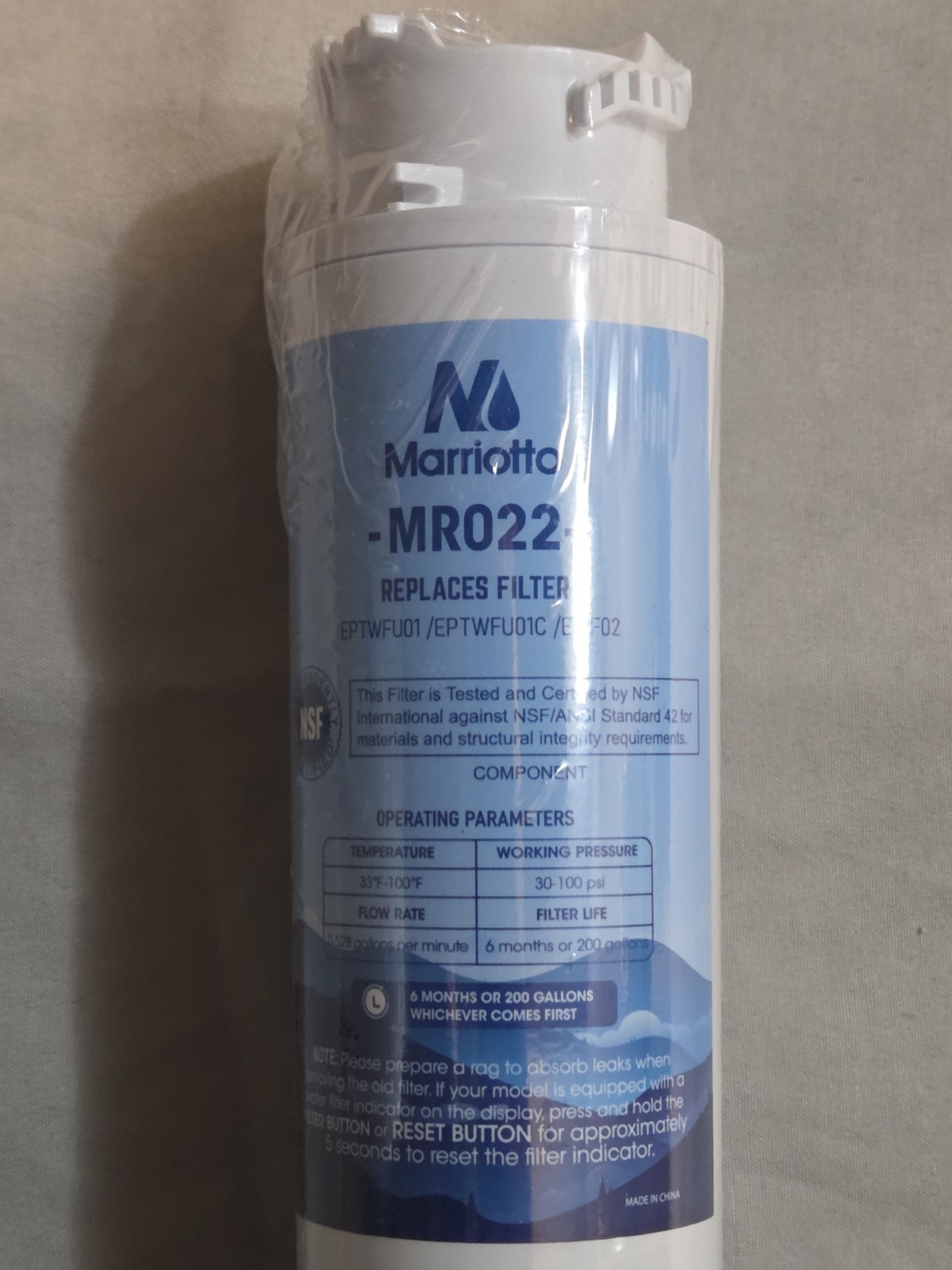 Marriotto MR022 Replacement Water Filter